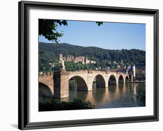 The Old Bridge Over the River Neckar, with the Castle in the Distance, Heidelberg, Germany-Geoff Renner-Framed Photographic Print