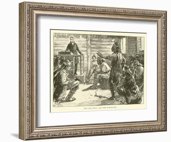 The Old Chief and the Missionary-null-Framed Giclee Print