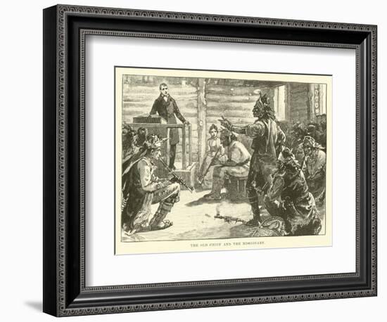 The Old Chief and the Missionary-null-Framed Giclee Print