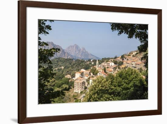 The old citadel of Evisa perched on the hill surrounded by mountains, Southern Corsica, France, Eur-Roberto Moiola-Framed Photographic Print