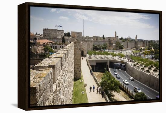 The Old City Walls, UNESCO World Heritage Site, Jerusalem, Israel, Middle East-Yadid Levy-Framed Premier Image Canvas