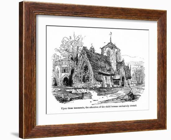 The Old Curiosity Shop, Nell in the Churchyard-Hablot Browne-Framed Art Print