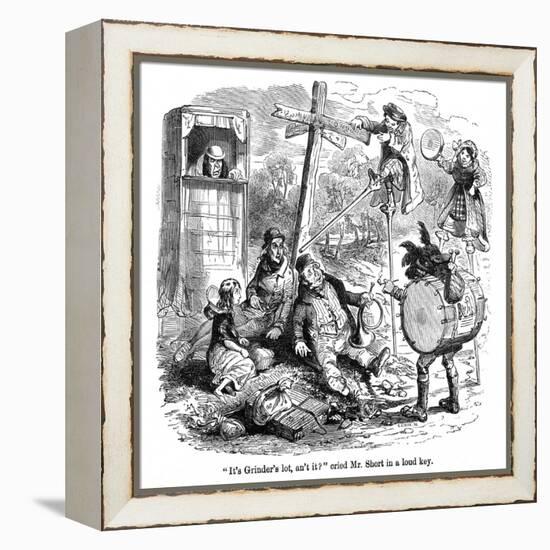 The Old Curiosity Shop, the Punch and Judy People-Hablot Browne-Framed Stretched Canvas