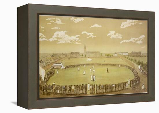 The Old Days of Merry Cricket Club Matches' at the Hyde Park Ground Sydney Australia-T.h. Lewis-Framed Premier Image Canvas