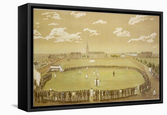 The Old Days of Merry Cricket Club Matches' at the Hyde Park Ground Sydney Australia-T.h. Lewis-Framed Premier Image Canvas