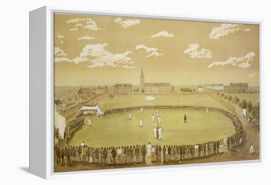 The Old Days of Merry Cricket Club Matches' at the Hyde Park Ground Sydney Australia-T.h. Lewis-Framed Premier Image Canvas