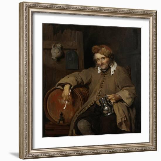 The Old Drinker, 1661-63-Gabriel Metsu-Framed Art Print