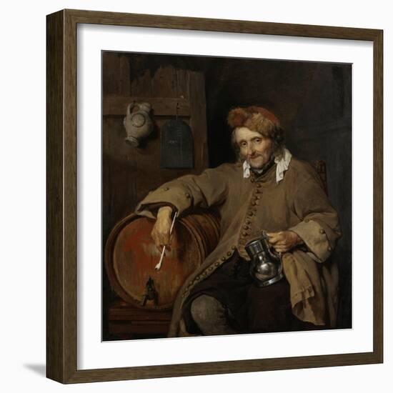 The Old Drinker, 1661-63-Gabriel Metsu-Framed Art Print