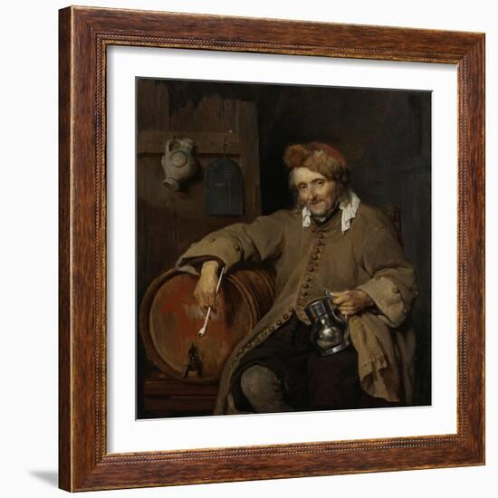 The Old Drinker, 1661-63-Gabriel Metsu-Framed Art Print