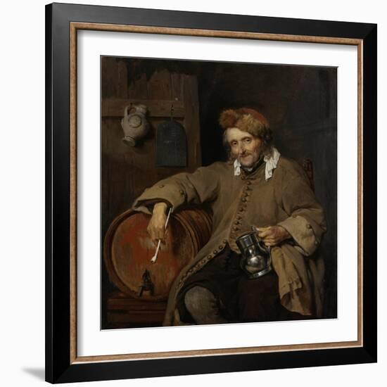 The Old Drinker, 1661-63-Gabriel Metsu-Framed Art Print