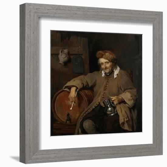 The Old Drinker, 1661-63-Gabriel Metsu-Framed Art Print