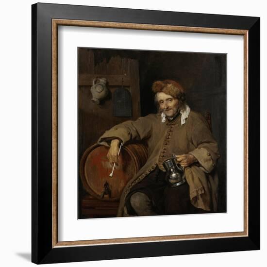 The Old Drinker, 1661-63-Gabriel Metsu-Framed Art Print