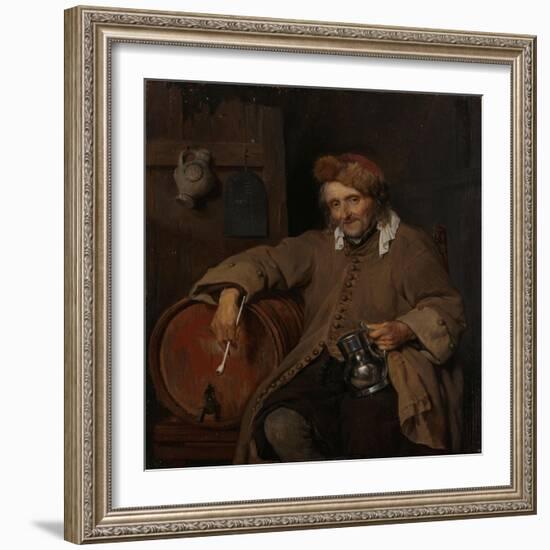 The Old Drinker, c.1661-3-Gabriel Metsu-Framed Giclee Print