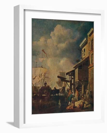 'The Old East India Wharf, London Bridge', c1700-1740, (1904)-Peter Monamy-Framed Giclee Print