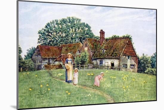 The old farm-house' by Kate Greenaway-Kate Greenaway-Mounted Giclee Print