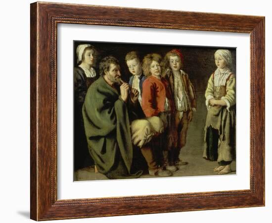 The Old Flutist-Louis Le Nain-Framed Giclee Print