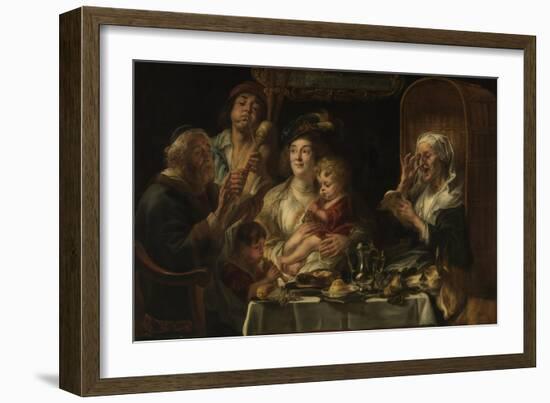 The Old Folks Sing, the Young Folks Chirp, 1638 (Oil on Canvas)-Jacob Jordaens-Framed Giclee Print