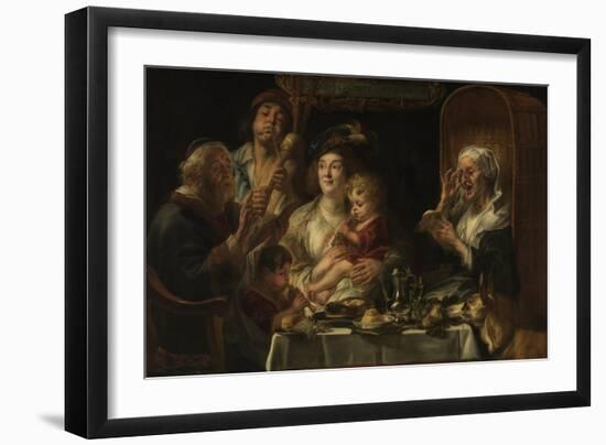 The Old Folks Sing, the Young Folks Chirp, 1638 (Oil on Canvas)-Jacob Jordaens-Framed Giclee Print