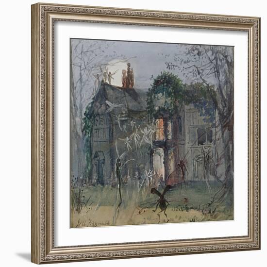 The Old Hall, Fairies by the Moonlight-John Anster Fitzgerald-Framed Giclee Print