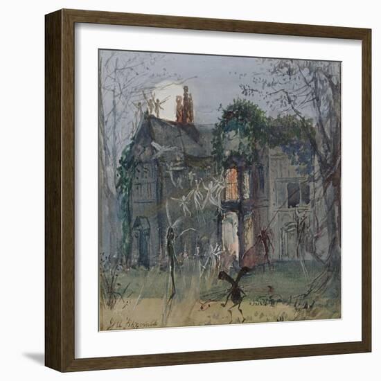 The Old Hall, Fairies by the Moonlight-John Anster Fitzgerald-Framed Giclee Print