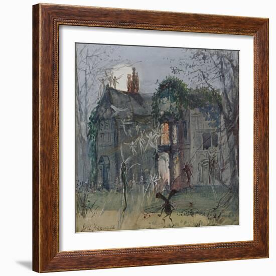 The Old Hall, Fairies by the Moonlight-John Anster Fitzgerald-Framed Giclee Print