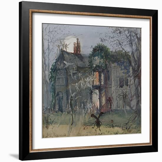 The Old Hall, Fairies by the Moonlight-John Anster Fitzgerald-Framed Giclee Print