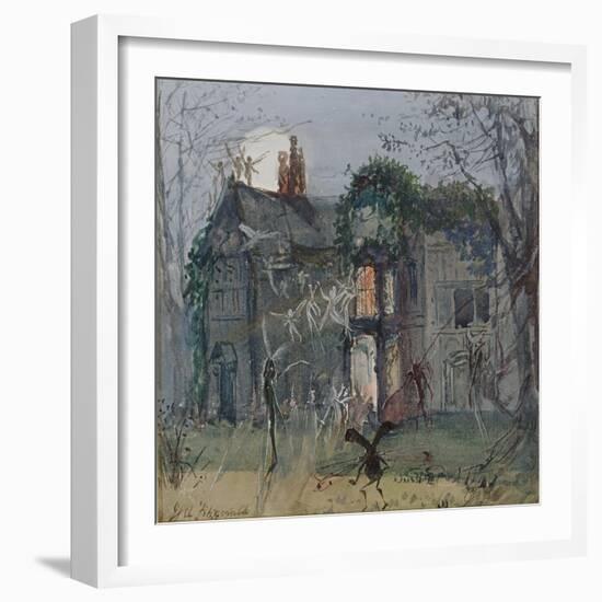 The Old Hall, Fairies by the Moonlight-John Anster Fitzgerald-Framed Giclee Print