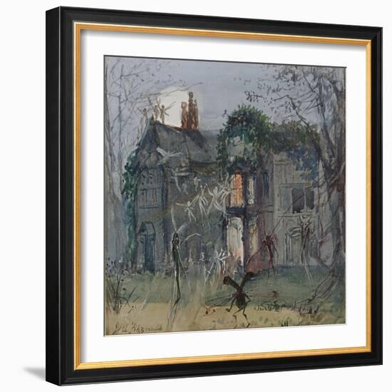 The Old Hall, Fairies by the Moonlight-John Anster Fitzgerald-Framed Giclee Print