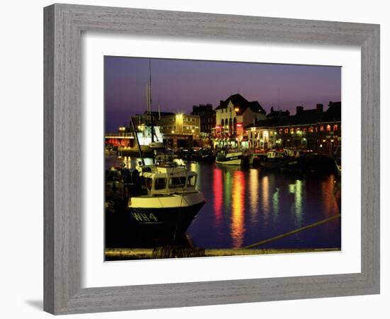 The Old Harbour, Illuminated at Dusk, Weymouth, Dorset, England, UK, Europe-Ruth Tomlinson-Framed Photographic Print