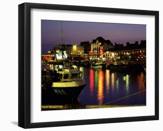 The Old Harbour, Illuminated at Dusk, Weymouth, Dorset, England, UK, Europe-Ruth Tomlinson-Framed Photographic Print