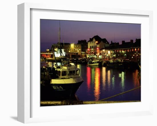 The Old Harbour, Illuminated at Dusk, Weymouth, Dorset, England, UK, Europe-Ruth Tomlinson-Framed Photographic Print