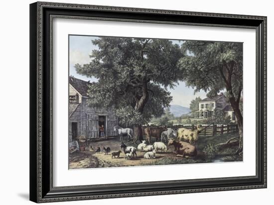 The Old Homestead-Currier & Ives-Framed Giclee Print