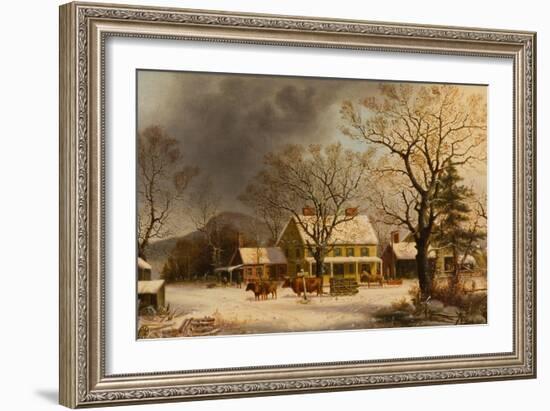 The Old Inn - Ten Miles to Salem, 1860-63-George Henry Durrie-Framed Giclee Print