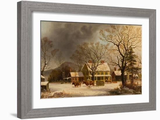 The Old Inn - Ten Miles to Salem, 1860-63-George Henry Durrie-Framed Giclee Print