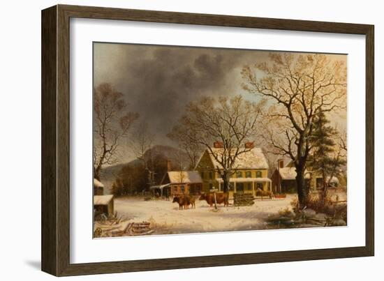 The Old Inn - Ten Miles to Salem, 1860-63-George Henry Durrie-Framed Giclee Print