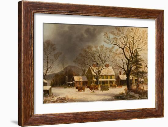 The Old Inn - Ten Miles to Salem, 1860-63-George Henry Durrie-Framed Giclee Print