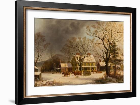 The Old Inn - Ten Miles to Salem, 1860-63-George Henry Durrie-Framed Giclee Print