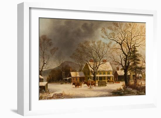 The Old Inn - Ten Miles to Salem, 1860-63-George Henry Durrie-Framed Giclee Print