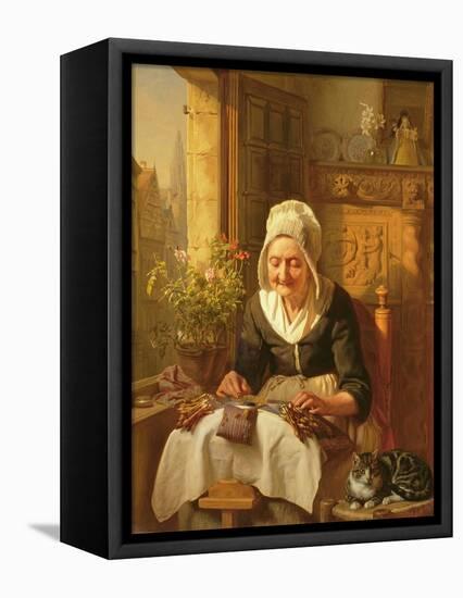 The Old Lacemaker, 1844-J.l. Dyckmans-Framed Premier Image Canvas