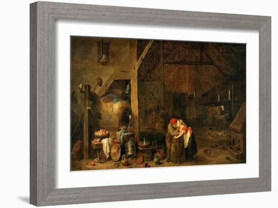 The Old Man and the Maid, C. 1650-David Teniers the Younger-Framed Giclee Print