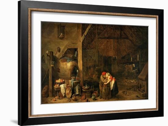 The Old Man and the Maid, C. 1650-David Teniers the Younger-Framed Giclee Print
