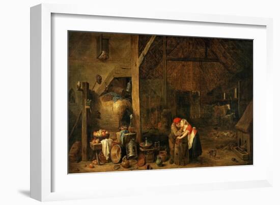 The Old Man and the Maid, C. 1650-David Teniers the Younger-Framed Giclee Print