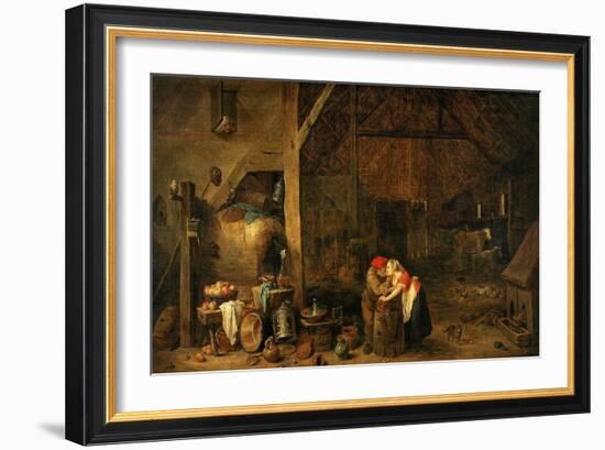 The Old Man and the Maid, C. 1650-David Teniers the Younger-Framed Giclee Print