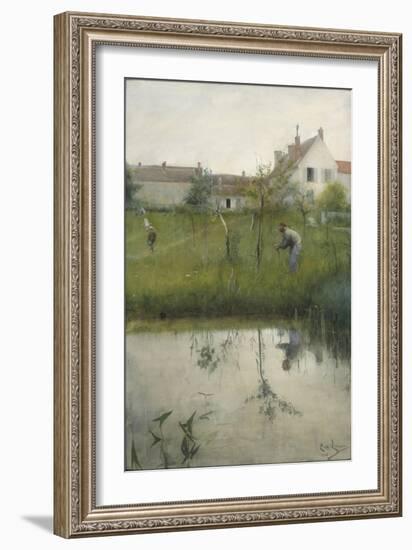 The Old Man and the Nursery Garden, 1883-Carl Larsson-Framed Giclee Print