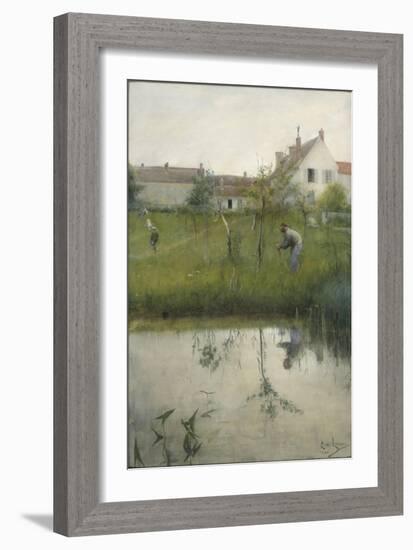 The Old Man and the Nursery Garden, 1883-Carl Larsson-Framed Giclee Print