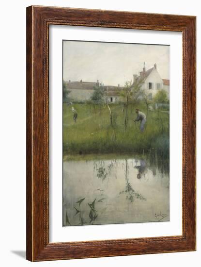 The Old Man and the Nursery Garden, 1883-Carl Larsson-Framed Giclee Print