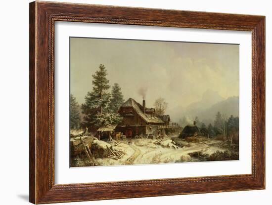 The Old Mill in Winter-Eugène Boudin-Framed Giclee Print