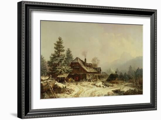 The Old Mill in Winter-Eugène Boudin-Framed Giclee Print