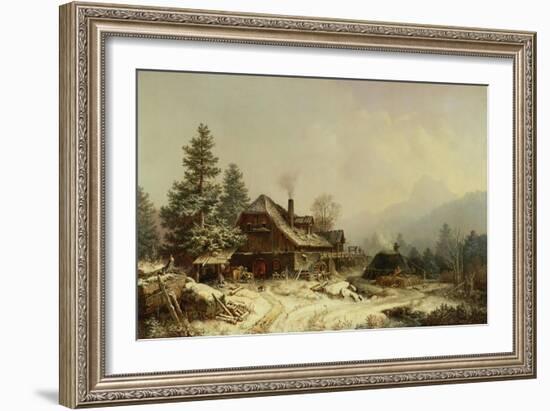 The Old Mill in Winter-Eugène Boudin-Framed Giclee Print