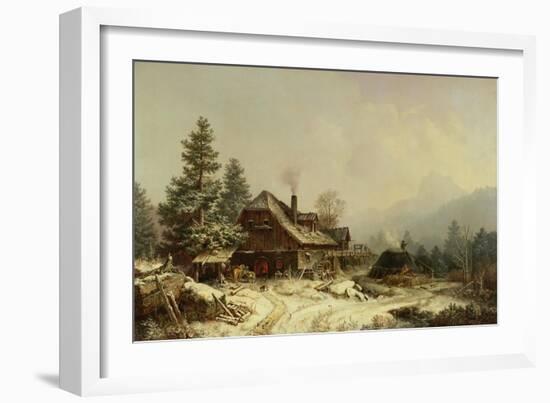 The Old Mill in Winter-Eugène Boudin-Framed Giclee Print